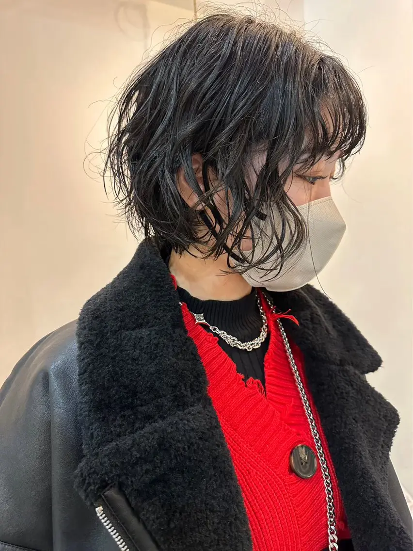 ショート パーマ ショートヘア カット パーマ トリートメント F. 梅田/ボブ/パーマのヘアスタイル