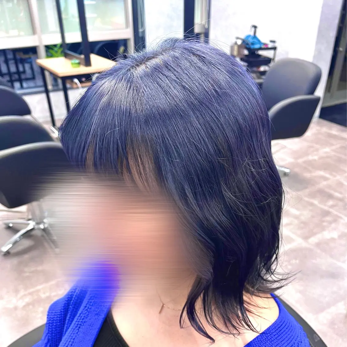 ミディアム カラー ブルーカラー 透明感カラー 熊谷 有紗のヘアスタイル