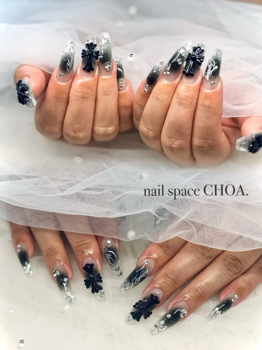 ネイル クリアネイル 長さ出し nail space choa.のネイルデザイン