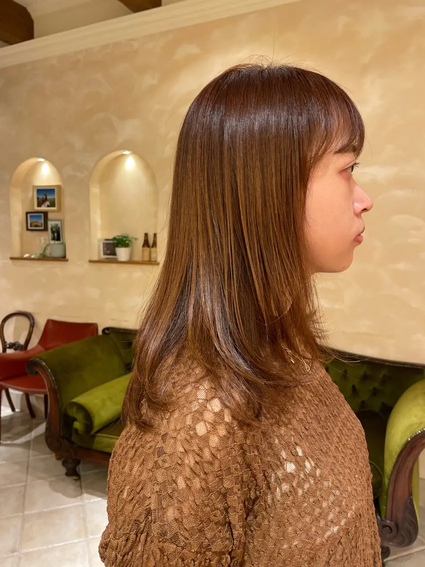 ロング 顔周りカット レイヤーカット ボブ ホノカのヘアスタイル