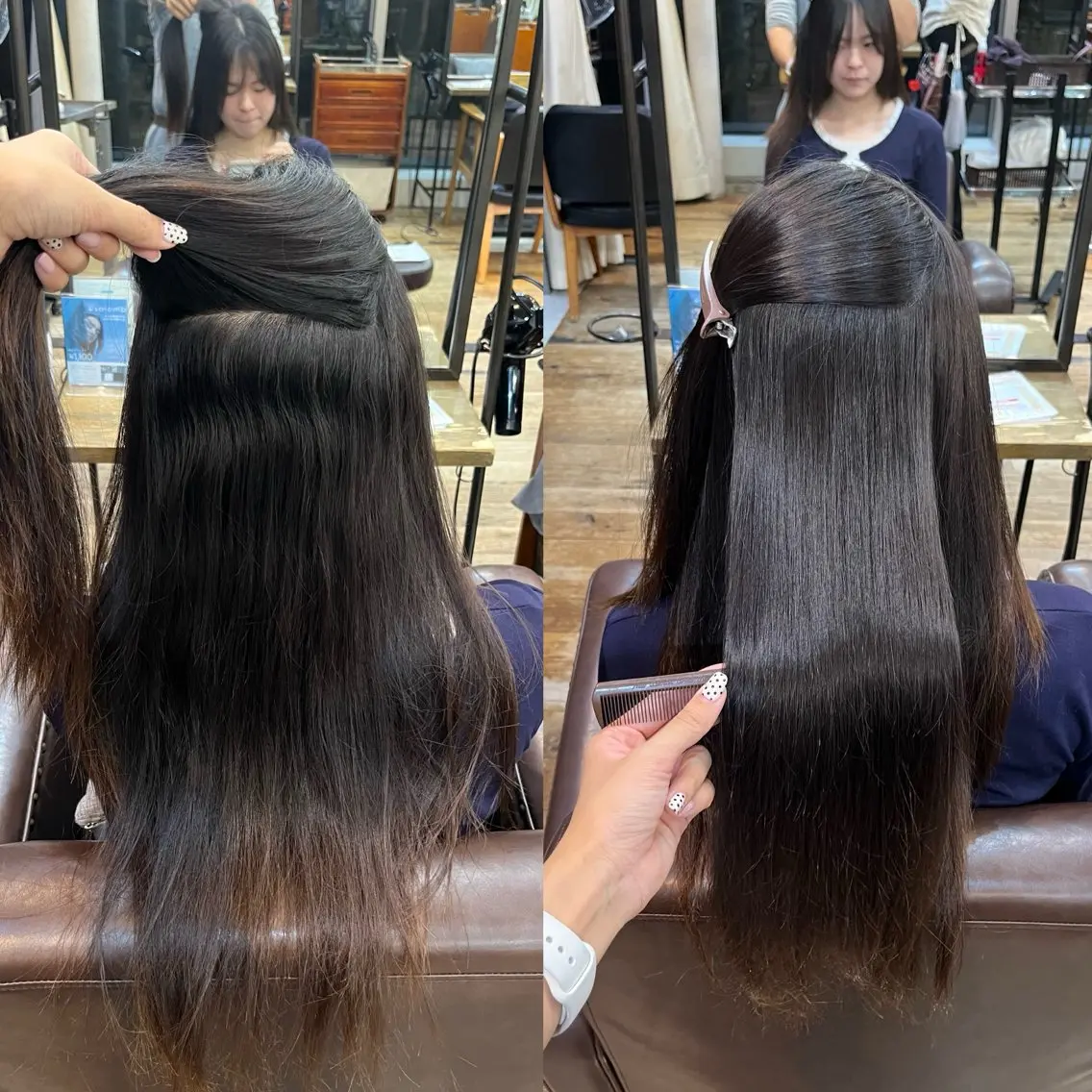 セミロング 縮毛矯正 ✩.*˚こなね /ブリーチカラー募集のヘアスタイル