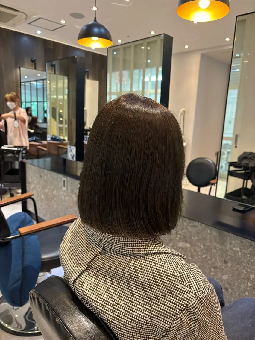 ミディアム ボブ カラー/髪質改善 トリートメント/優果のヘアスタイル