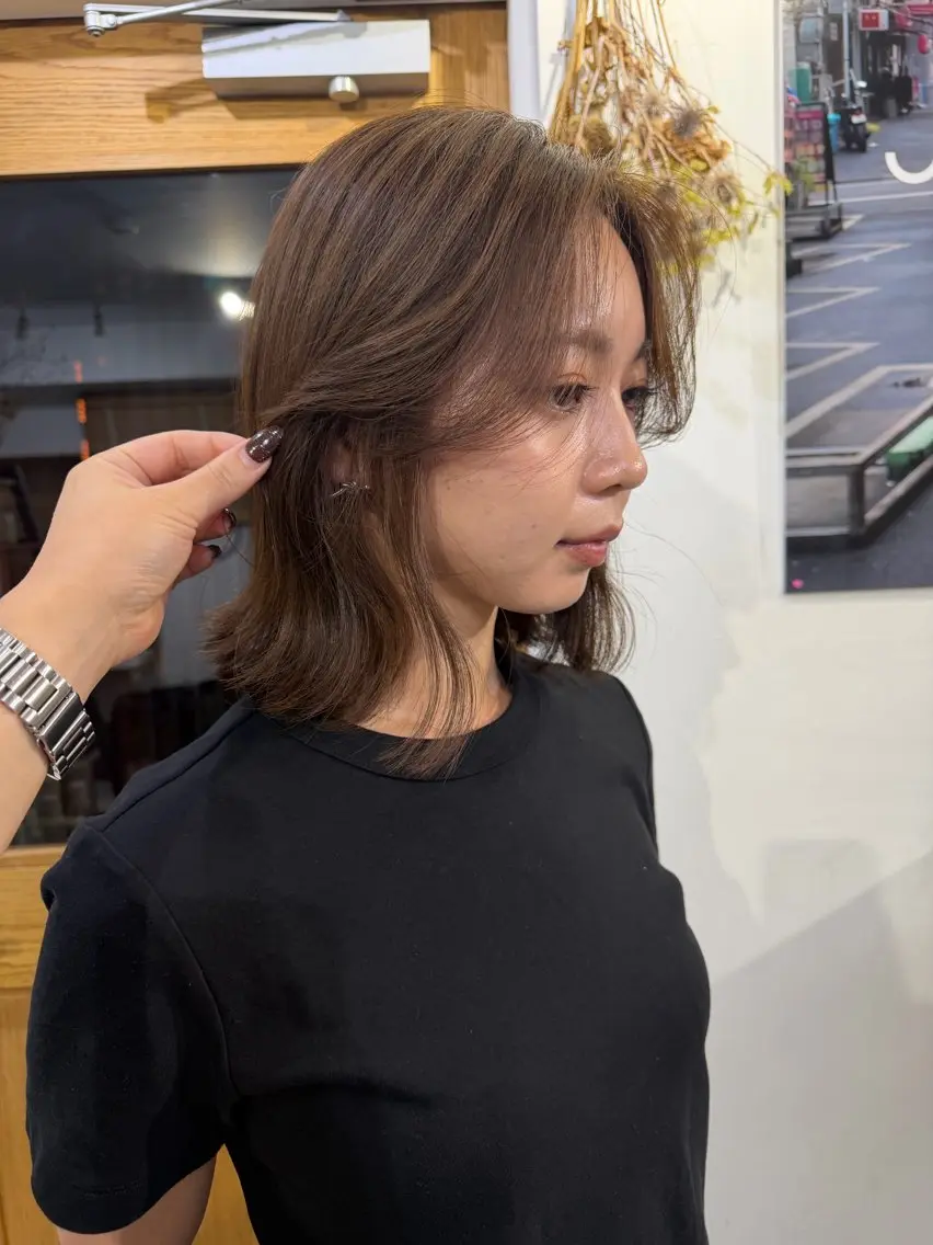 ミディアム カット ヘアカラー ボブ人気No,1✨ TAME副店長のヘアスタイル