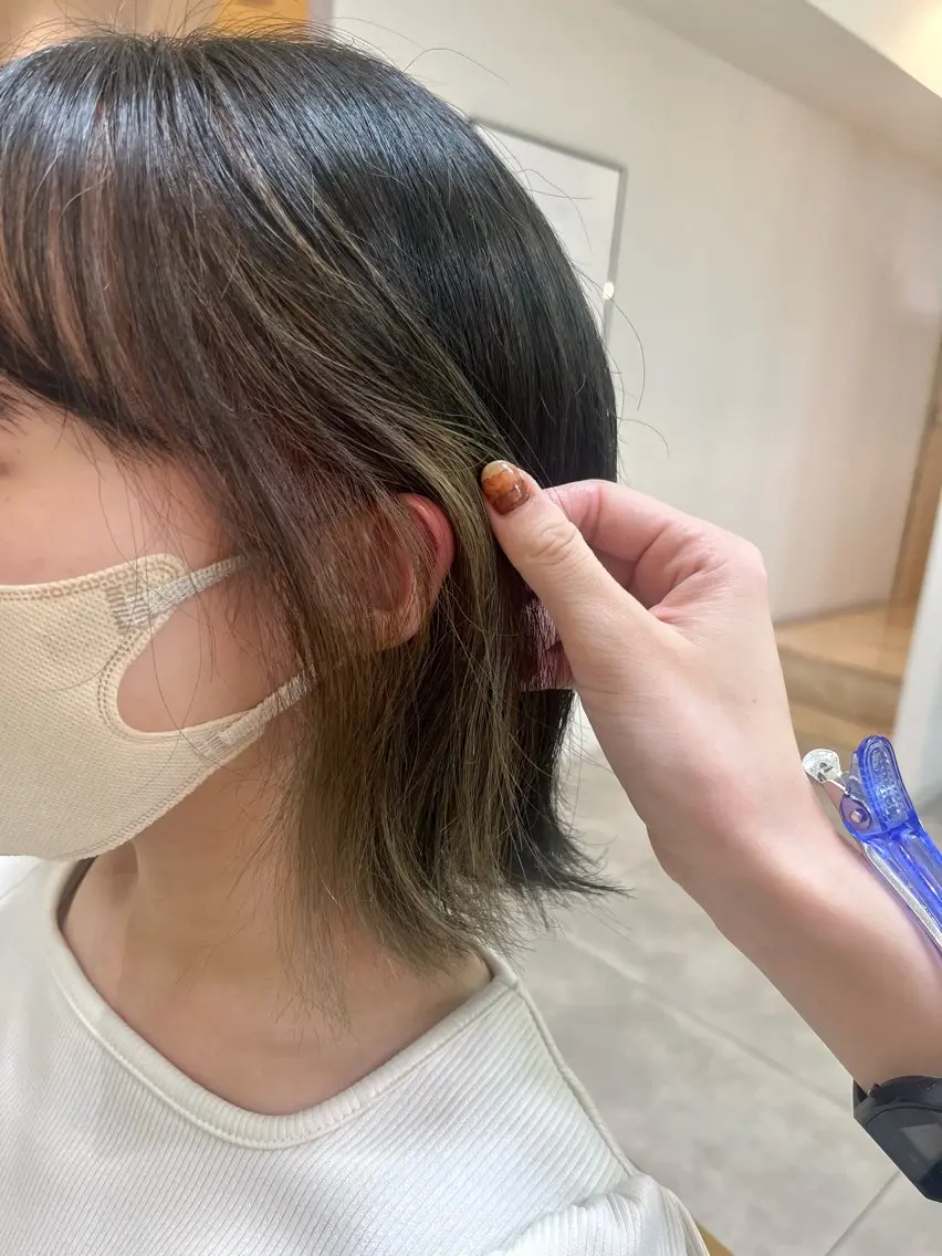 カラー ベージュカラー イヤリングカラー 金山/透明感カラー ヘッドスパ/hinaのヘアスタイル