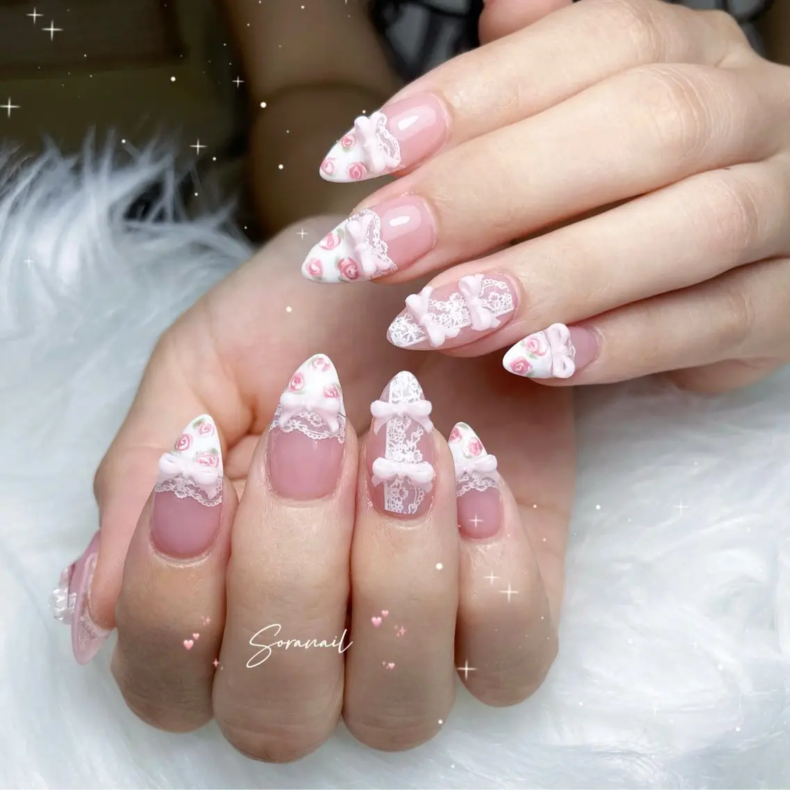 ネイル アートネイル オーロラネイル フラッシュネイル フットネイル フレンチネイル Sora nail 長さ出し専門店のネイルデザイン