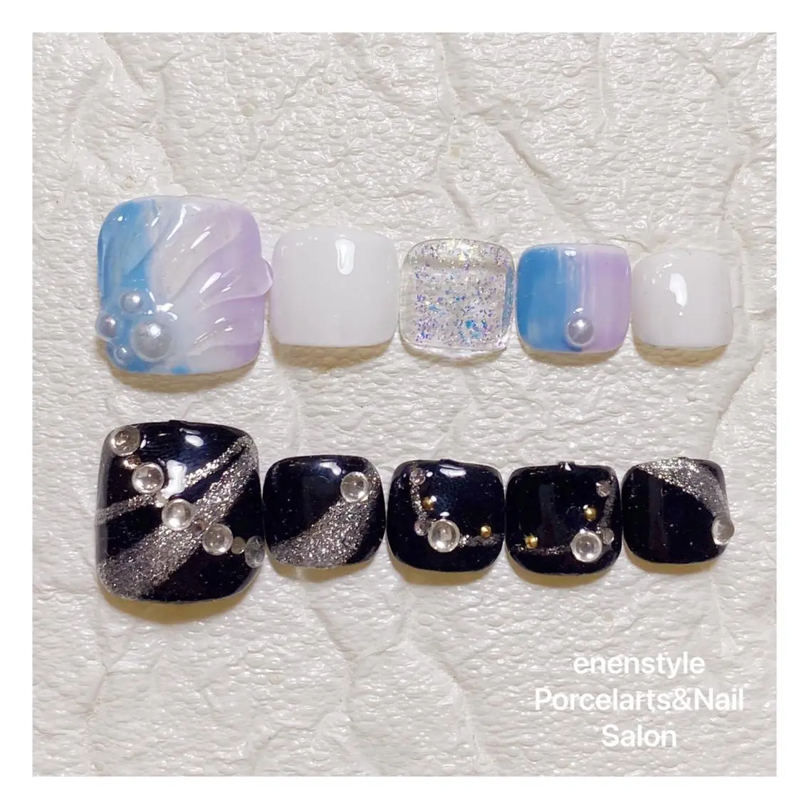 ミディアム ネイル ハンドネイル フットネイル 🐾enen style 🐾のネイルデザイン