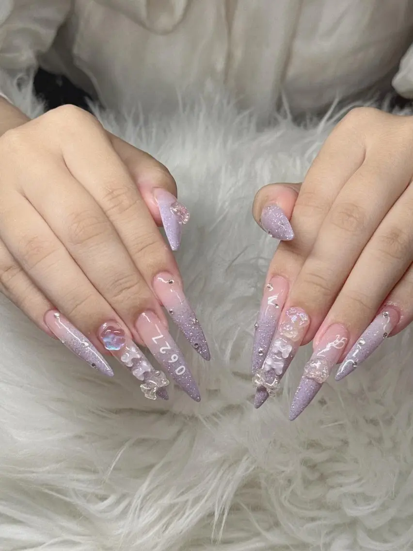 ネイル 長さ出し グラデーション 卒業式 キラキラネイル マグネットネイル ハンドネイル Lee Nailsのネイルデザイン