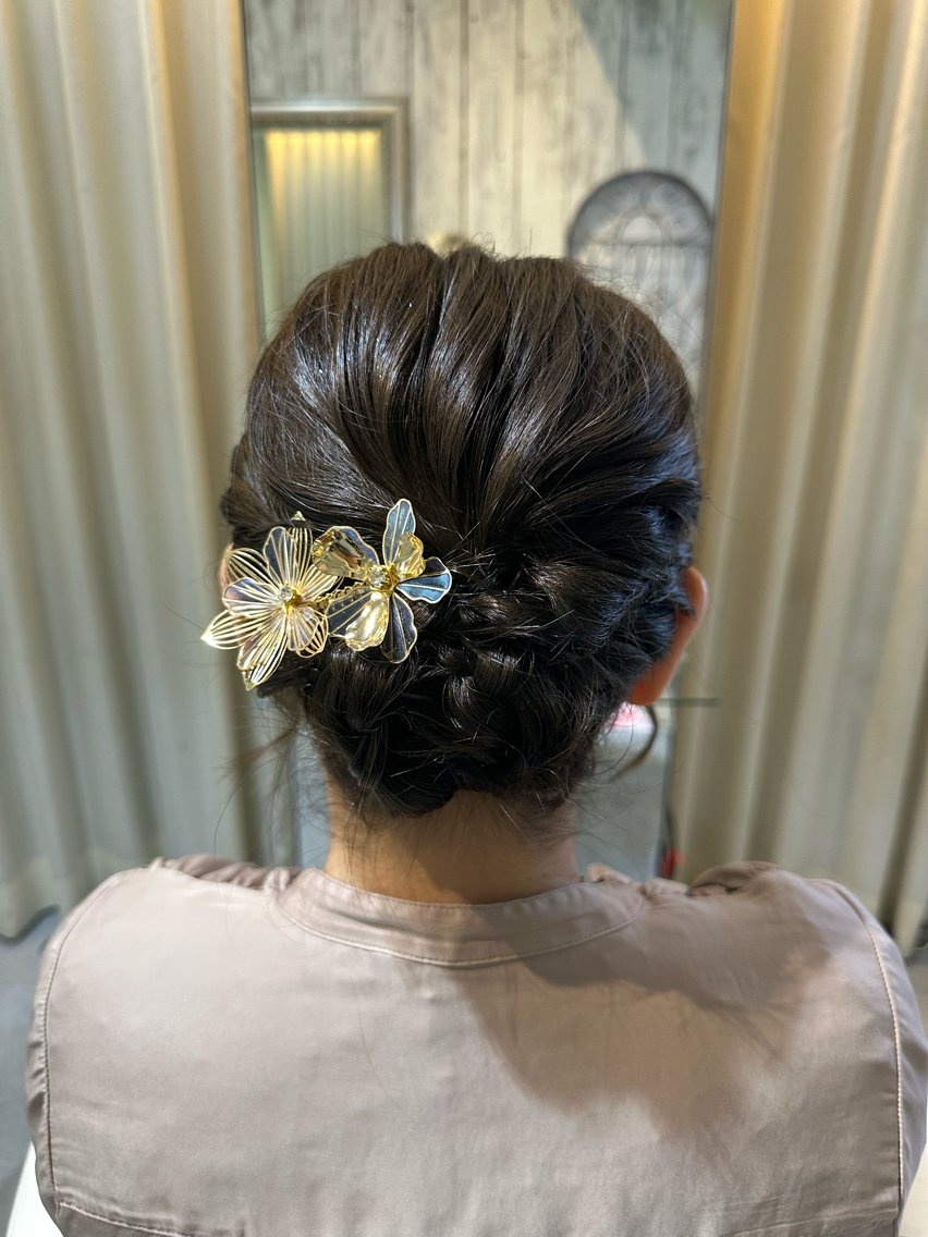 ロング ヘアアレンジ 結婚式・ブライダル ヘアセット アダチ ホノカのヘアスタイル
