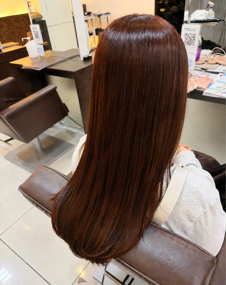 ロング カラー ブラウンカラー チョコレートブラウン ヘアカラー ゆあ🤎暖色系🍊 まつ毛パーマ👀🎀のヘアスタイル