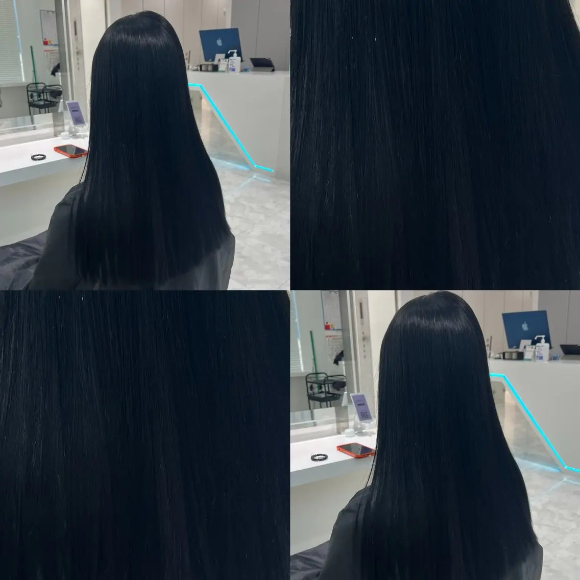 ロング カラー 黒髪 ブルーカラー ブルーブラック 髪質改善 トリートメント カット ヘアカラー トリートメント ヘッドスパ ヘアセット ブリーチなし特化 美容師💖SAE💖のヘアスタイル