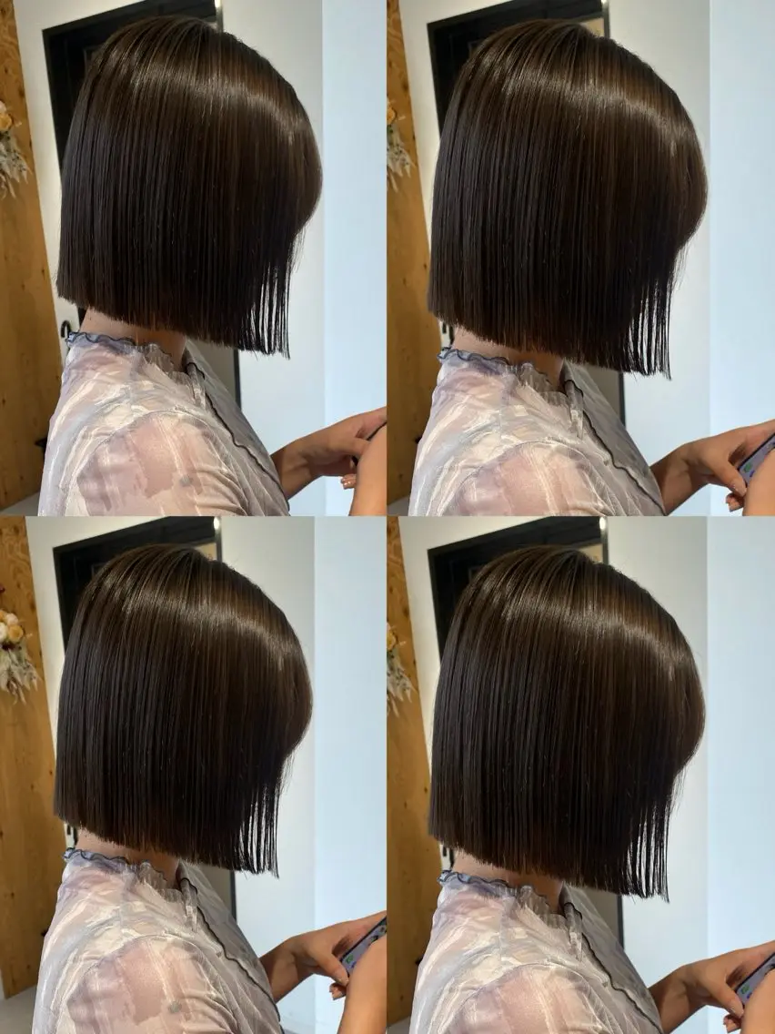 ショート カラー 髪質改善 カット ヘアカラー トリートメント fier_umeda 梨花 rifaのヘアスタイル
