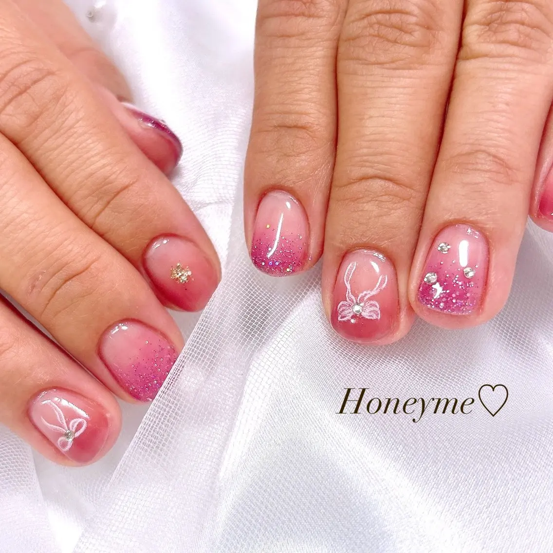 ネイル ハンドネイル Honey me ❁⃘*.ﾟのネイルデザイン