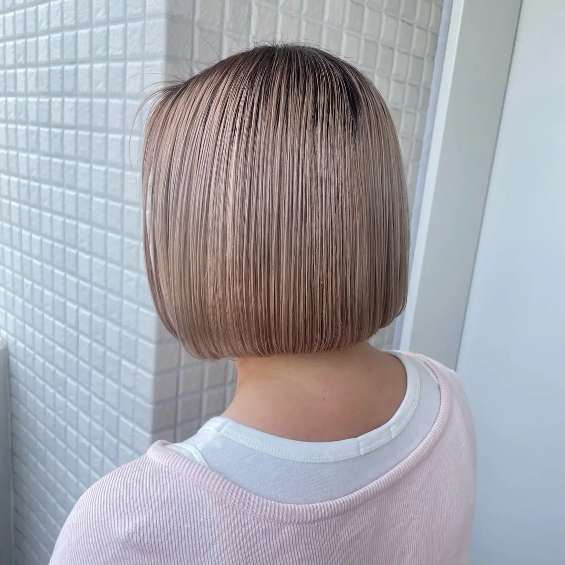 ショート ボブ カット 銀座：似合わせカラー オリーブ🫒アレンジのヘアスタイル