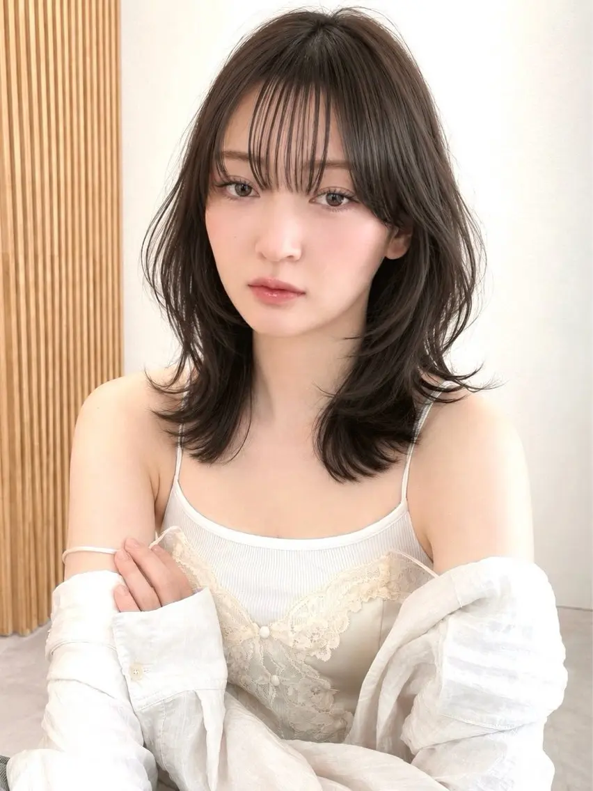 ミディアム 浦和/透明感カラー✨ 似合わせ💎ジュエリのヘアスタイル