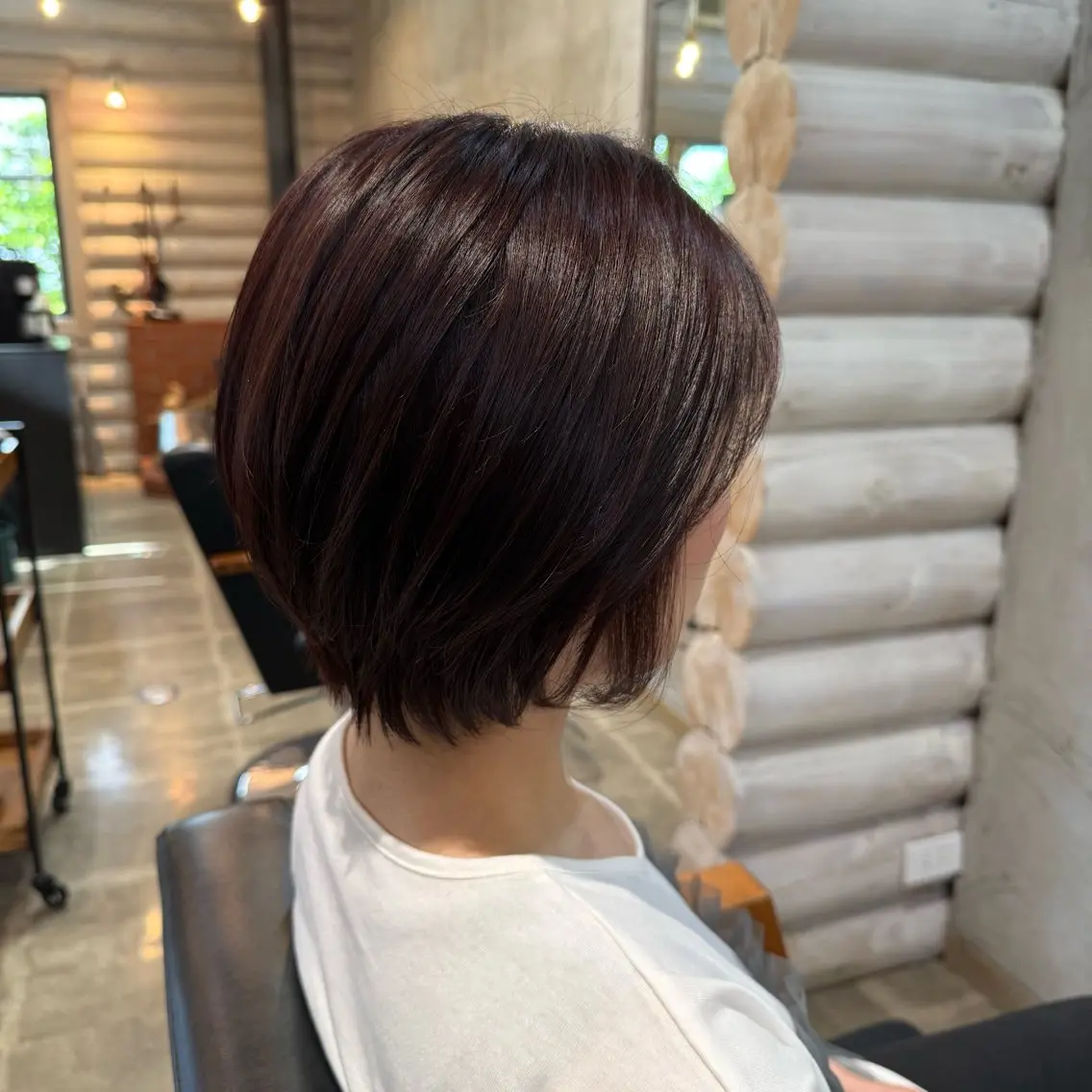 ショート ショートボブ ピンクブラウン ボブ ショートヘア カット 辻 里奈のヘアスタイル