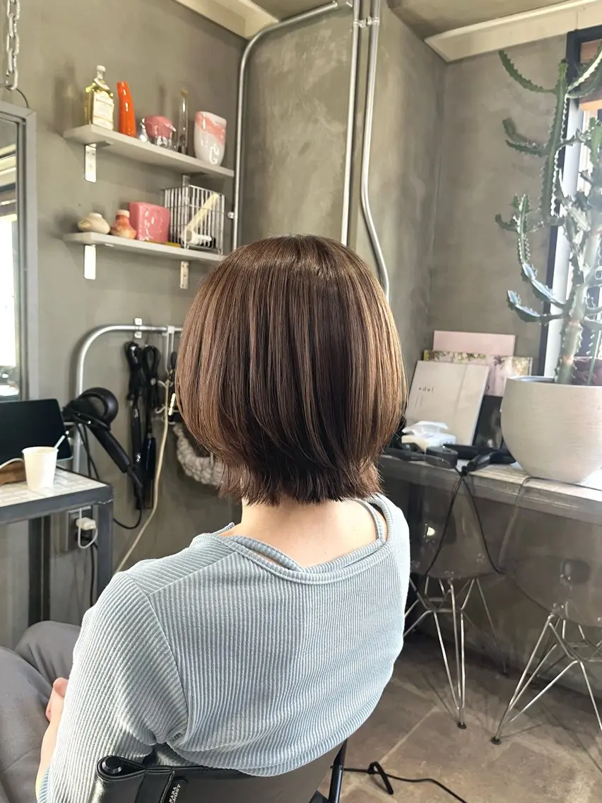 ショート カラー ベージュカラー ミント ミントベージュ ヘアカラー トリートメント 透明感♥韓国ヘア HINAのヘアスタイル