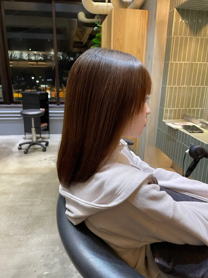 ミディアム 縮毛矯正 トリートメント ✵髪質改善 レイヤー 佐藤琉好✵のヘアスタイル