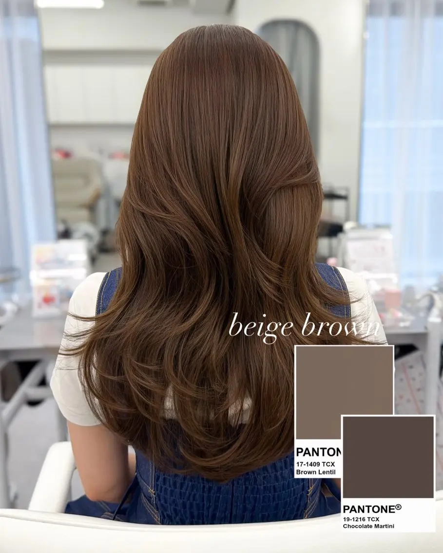ロング カラー カット ヘアカラー トリートメント 韓国ヘア　紗希 🦋のヘアスタイル