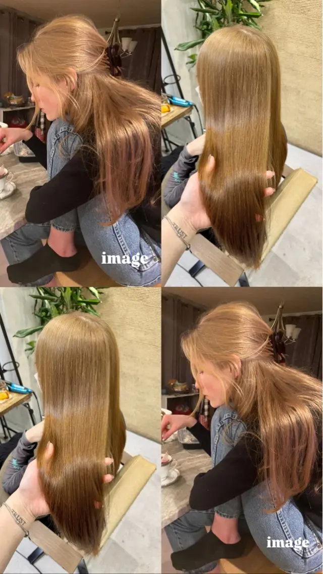 ロング カラー ブリーチ 透明感カラー ブリーチなしカラー ブリーチなしwカラー /艶カラー/oukaのヘアスタイル