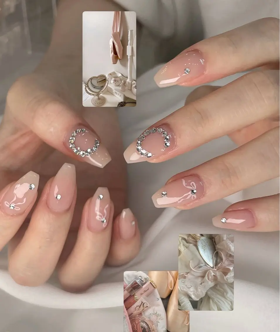 ネイル ハンドネイル 🎀PG🩵 ネイルサロンのネイルデザイン