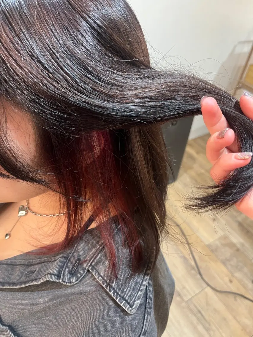 ミディアム カラー インナーカラー ヘアカラー トリートメント カラー/ストレート 🕊‎佐藤友奈‎🤍のヘアスタイル