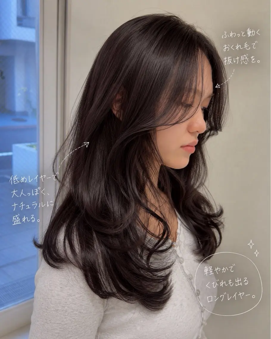 ロング カラー カット 表参道/似合わせ レイヤー/ryoのヘアスタイル
