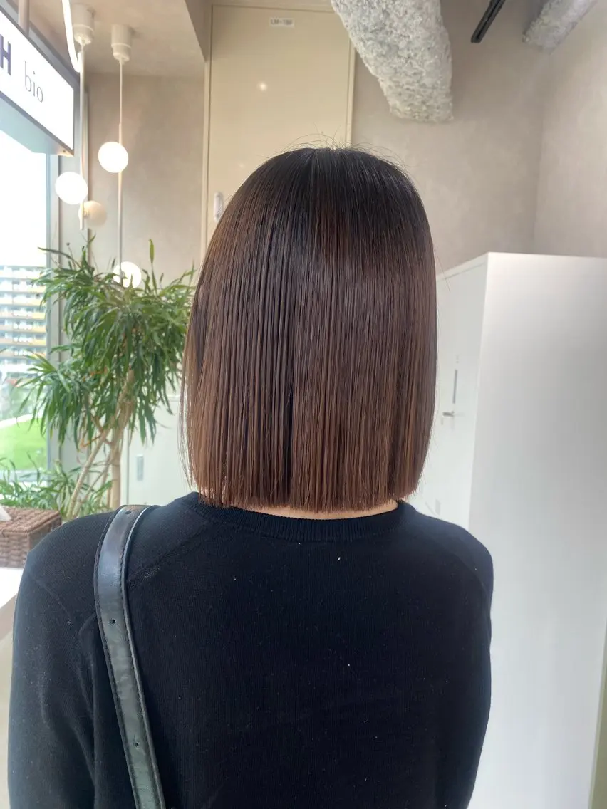 カラー ボブ カット ヘアカラー トリートメント 透明感カラー /ボブ momokaのヘアスタイル