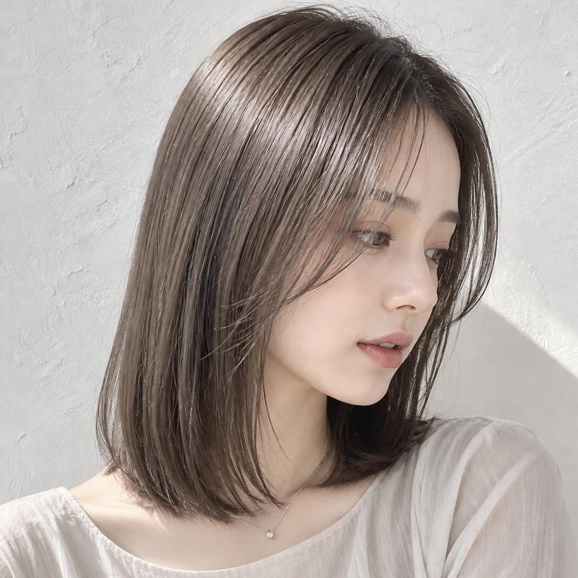 ミディアム カラー カット ヘアカラー 縮毛矯正 トリートメント SOURCE天王寺/ ヘアケア/艶カラー✨のヘアスタイル