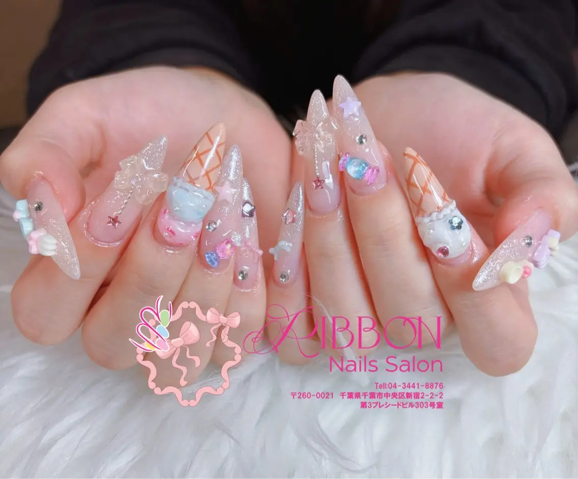 ネイル フットネイル フレンチネイル ジェルネイル マグネットネイル 持ち込み ハンドネイル Ribbonnail salonのネイルデザイン