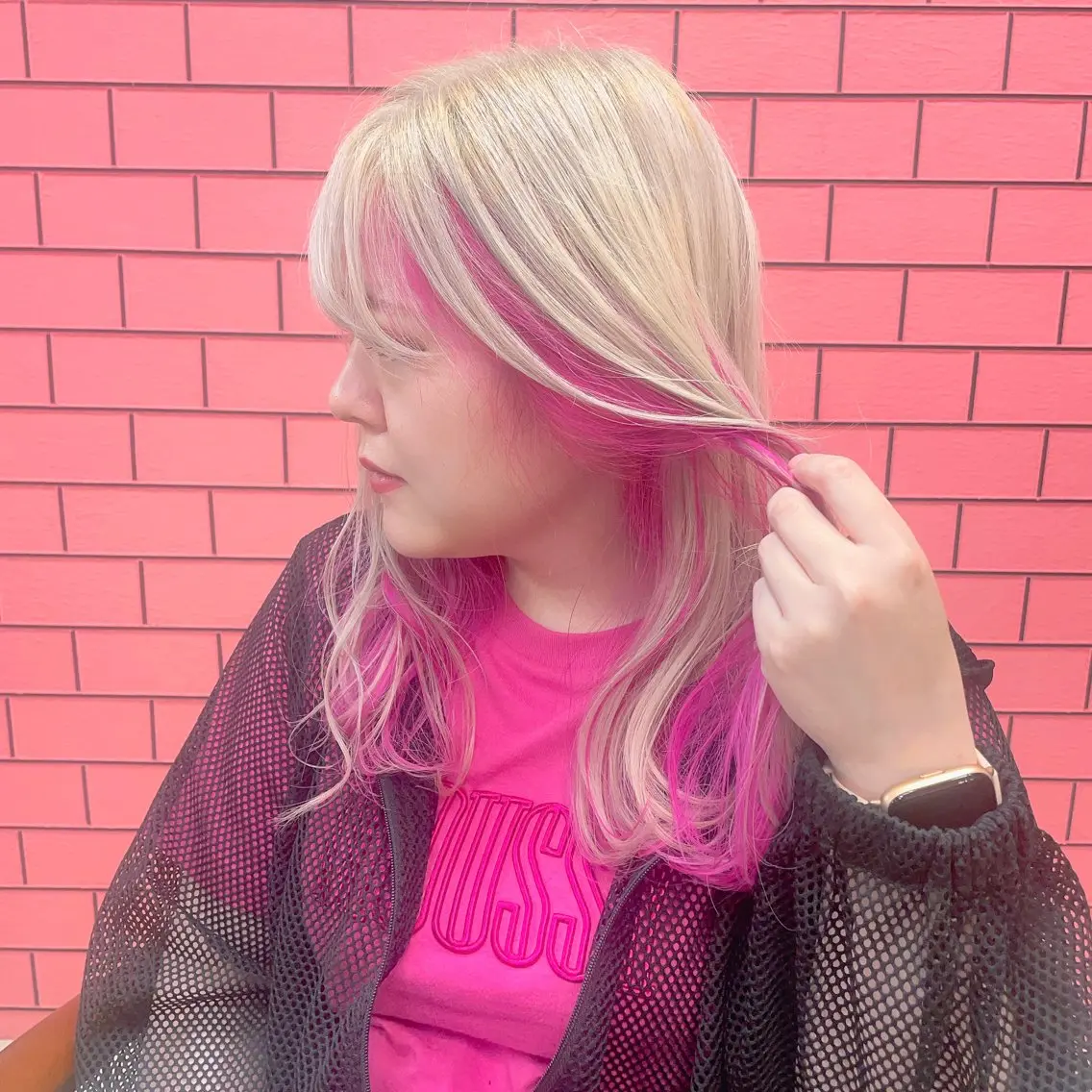 ロング カラー バレイヤージュ ミストバング ベージュカラー ブリーチ ケアブリーチ ヘアカラー トリートメント ブリーチの神 KYONのその他イメージ