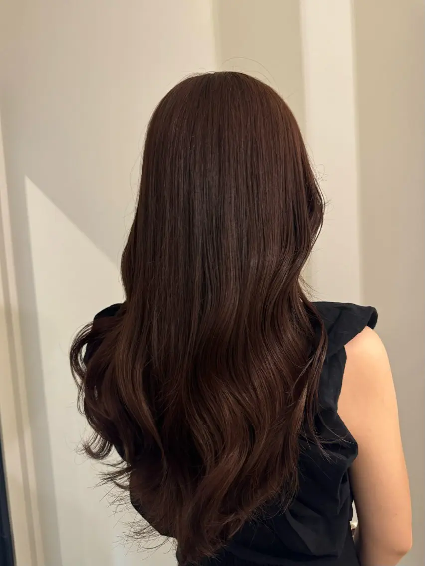 ロング カラー ベージュカラー ピンクカラー ピンクベージュ 内沼 恵留菜のヘアスタイル