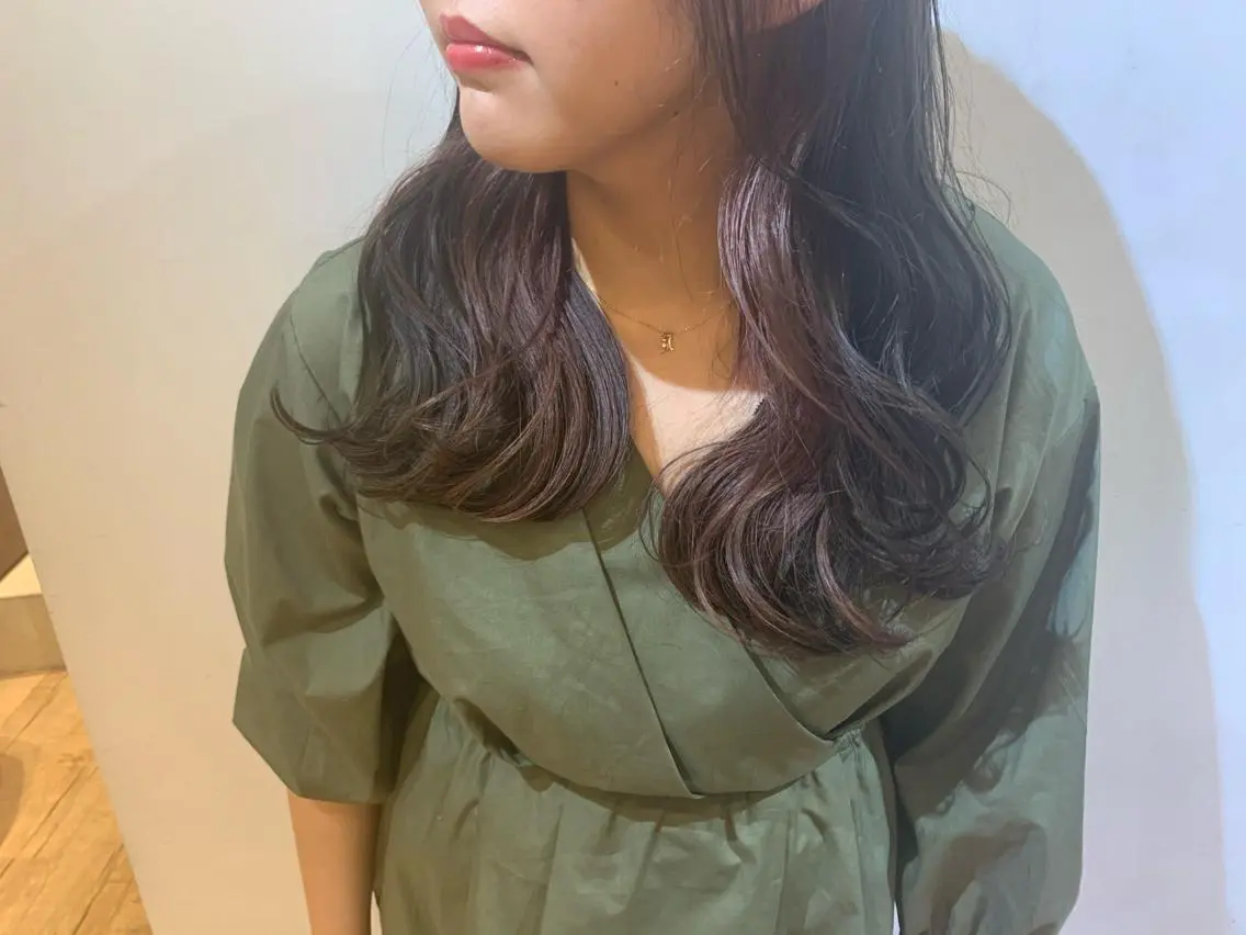 セミロング カラー パーマ ヘアアレンジ ベージュカラー ピンクカラー ピンクベージュ ヘアカラー トリートメント 新宿/顔周りカット +レイヤー=しずく♩のヘアスタイル