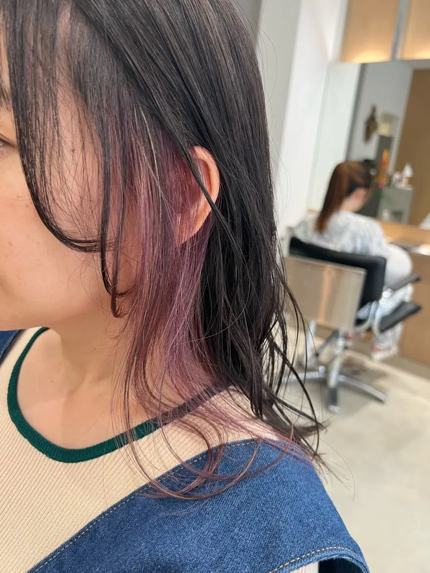 セミロング カット ヘアカラー デザインカラー茅ヶ崎 オオタ カズキのヘアスタイル