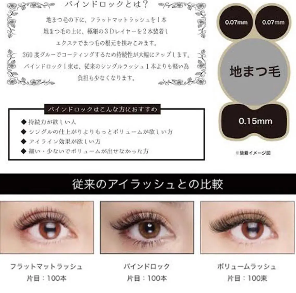 【持続力No.1】バインドロック60束［6000円］/80束［7000円］アイシャンプー付の写真