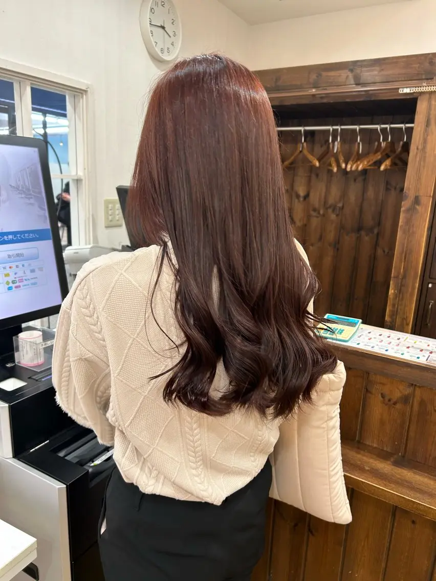 ロング カラー ボルドーカラー ブラウンカラー ヘアカラー 🦋メンズカット/パ ーマモデル紀輔🦋のヘアスタイル