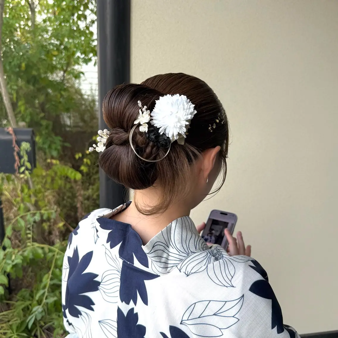 セミロング 浴衣 ヘアセット 奴賀 詩のヘアスタイル