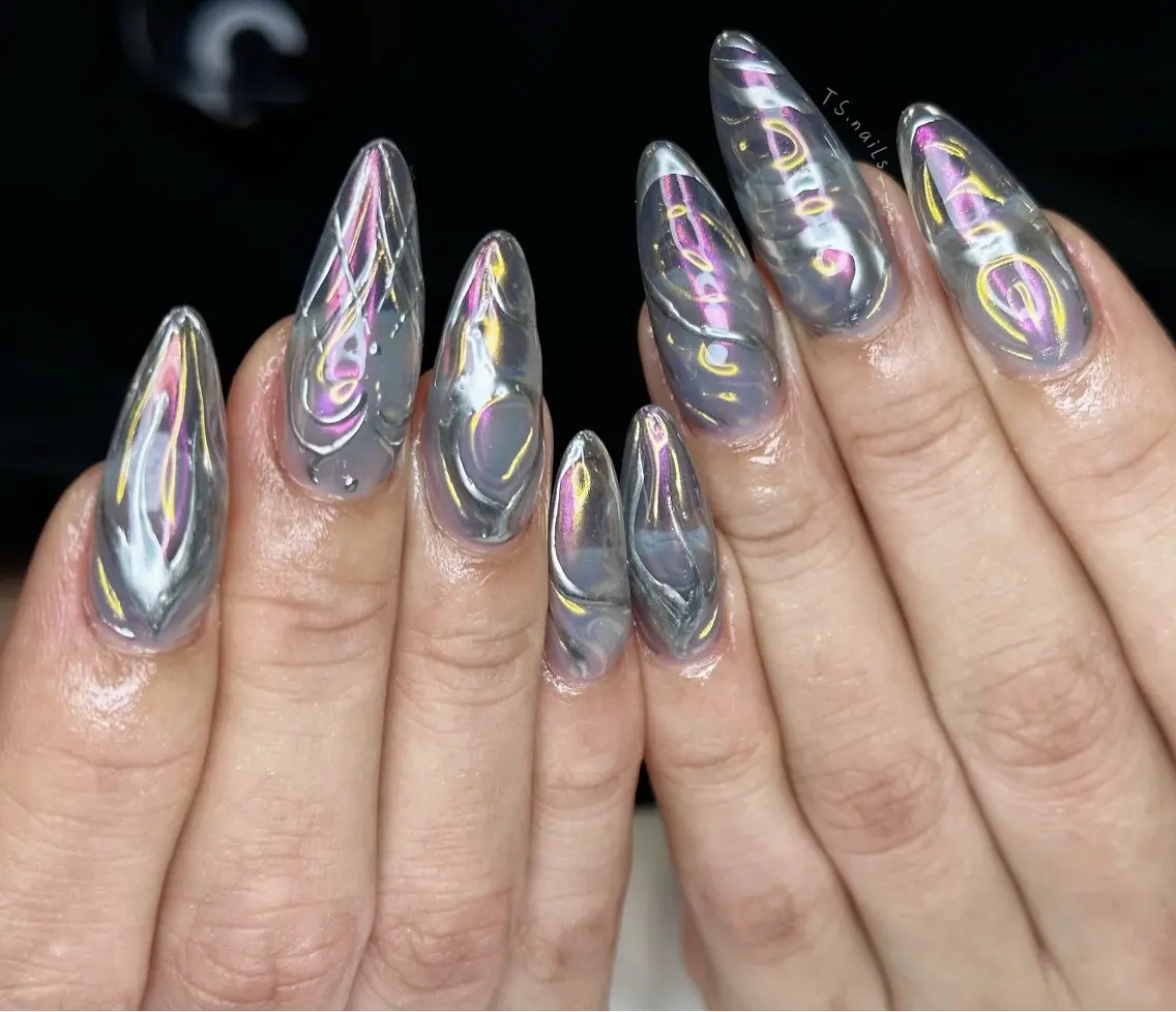 ネイル キラキラネイル マグネットネイル 持ち込み シンプルネイル ハンドネイル フットネイル ハンドケア TS. nails___のネイルデザイン