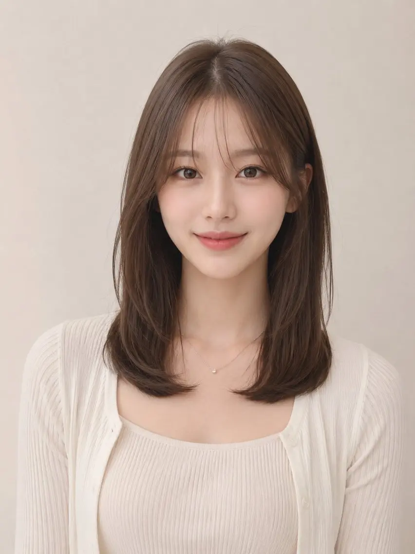 ミディアム くびれヘア 顔周りカット レイヤーカット 小顔カット カット ヘアカラー トリートメント モテ🤍トレンドヘア /新宿/ワカナのヘアスタイル