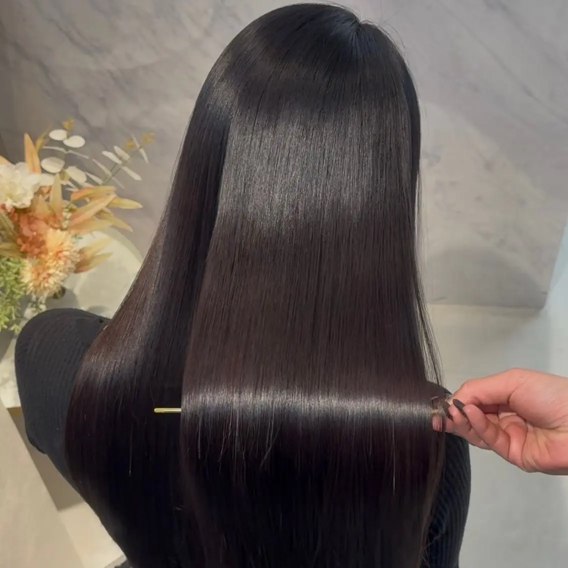 ロング カット ヘアカラー 縮毛矯正 トリートメント 今話題の艶髪矯正 美艶カラー/FUKAのヘアスタイル