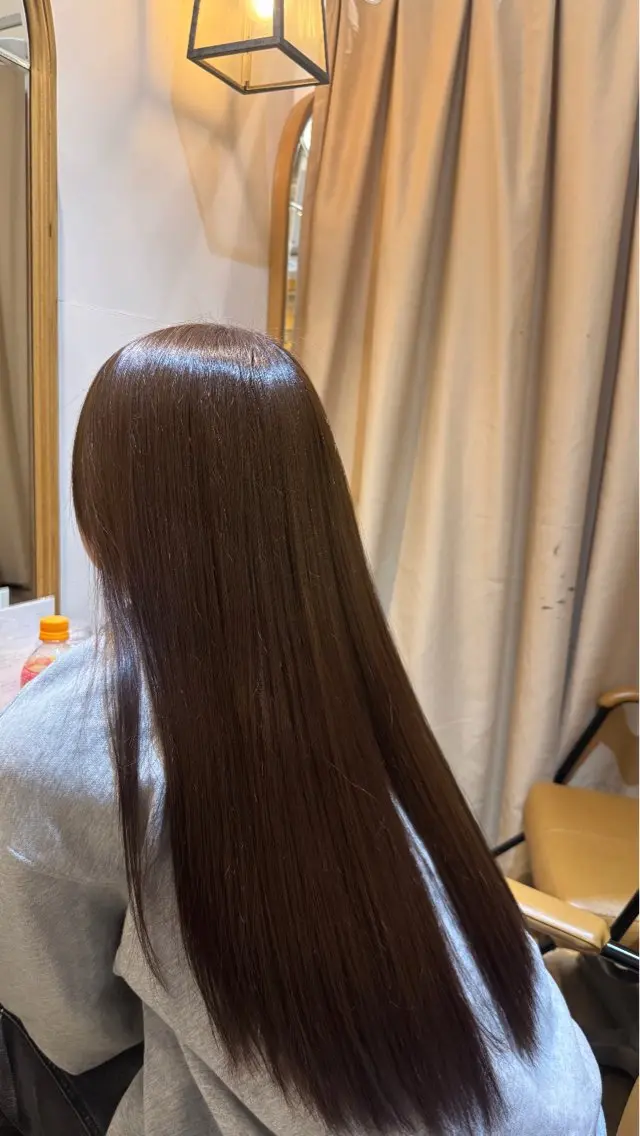 ロング カラー カット 縮毛矯正 トリートメント 透明感カラー💜 モテ髪 空陽💙のヘアスタイル