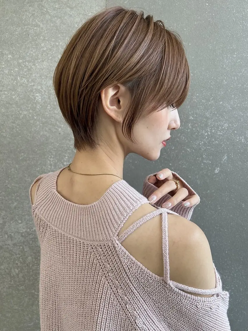 ショート カラー カット ヘアカラー トリートメント Lond Bloom 天神ショート/ボブのヘアスタイル
