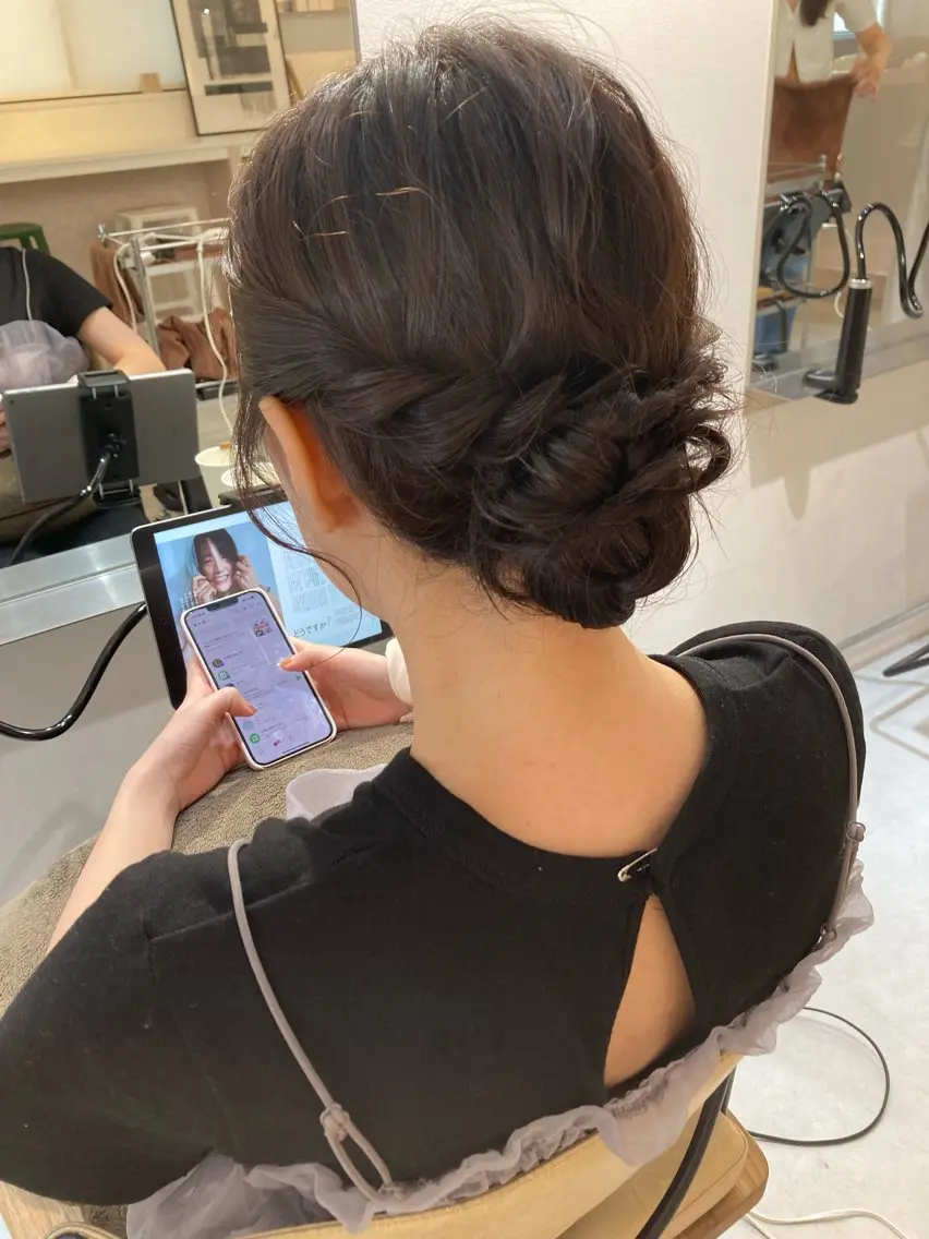 ミディアム ヘアセット ✨色持ちの良い艶 カラー✨蟹江真世のヘアスタイル