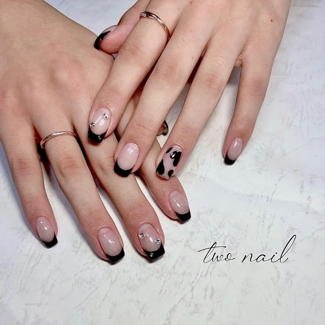 ネイル アートネイル フットネイル ハート ニュアンスネイル ホワイト two nailのネイルデザイン