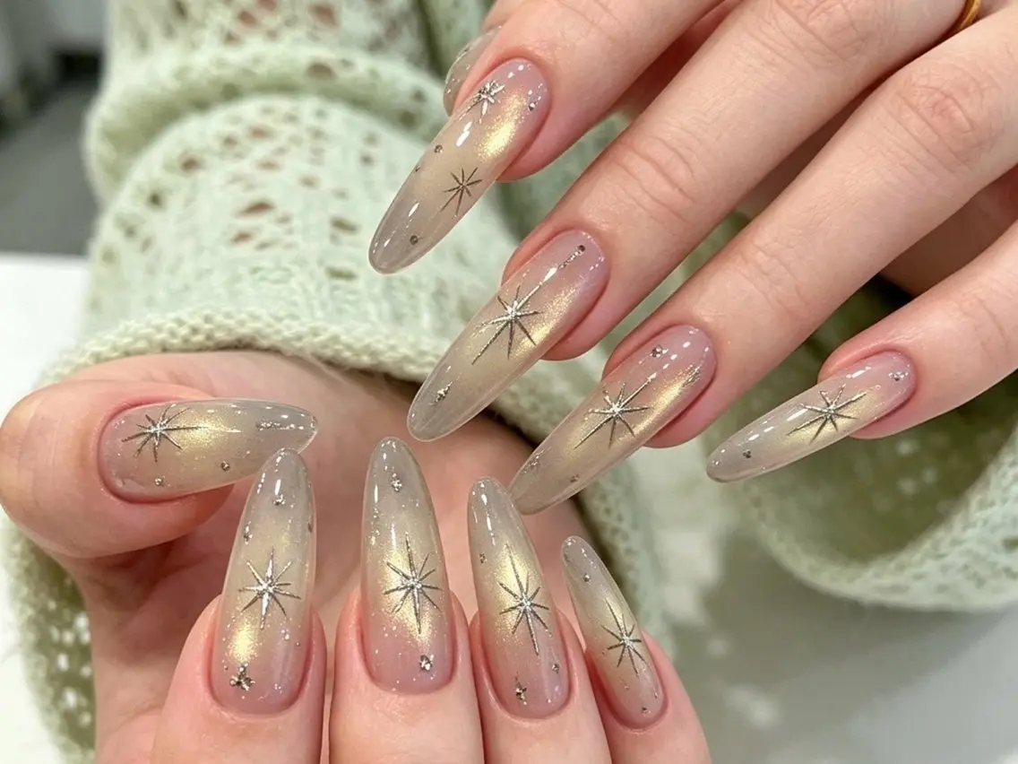 メンズ ネイル メンズ韓国風 オーロラネイル チークネイル 長さ出し フレンチネイル ハンドネイル NEW NAIL 池袋🔥🧲のネイルデザイン