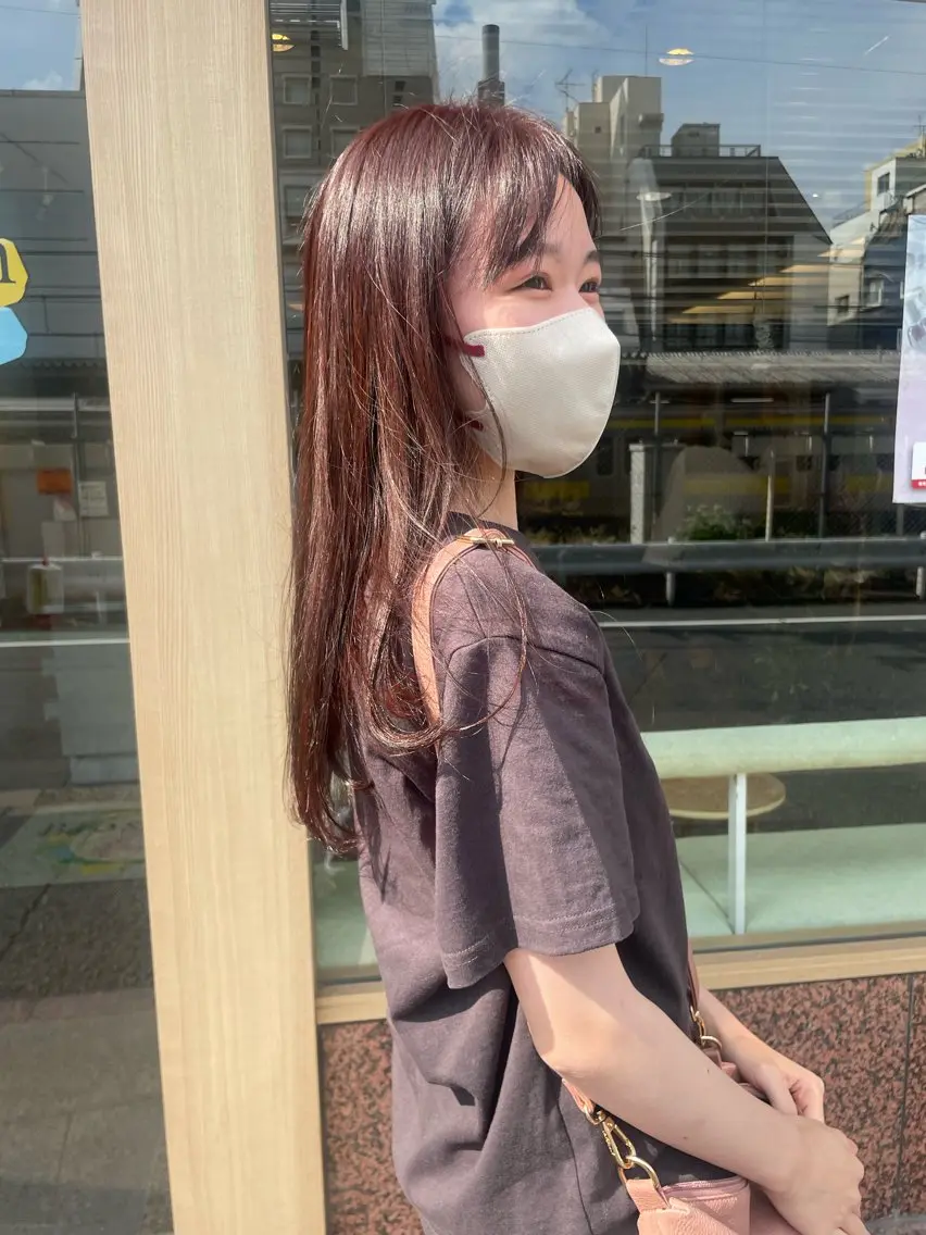 ロング カラー ブラウンカラー ピンクカラー ピンクブラウン 髪質改善/Bloss om🌷高橋沙衣のヘアスタイル