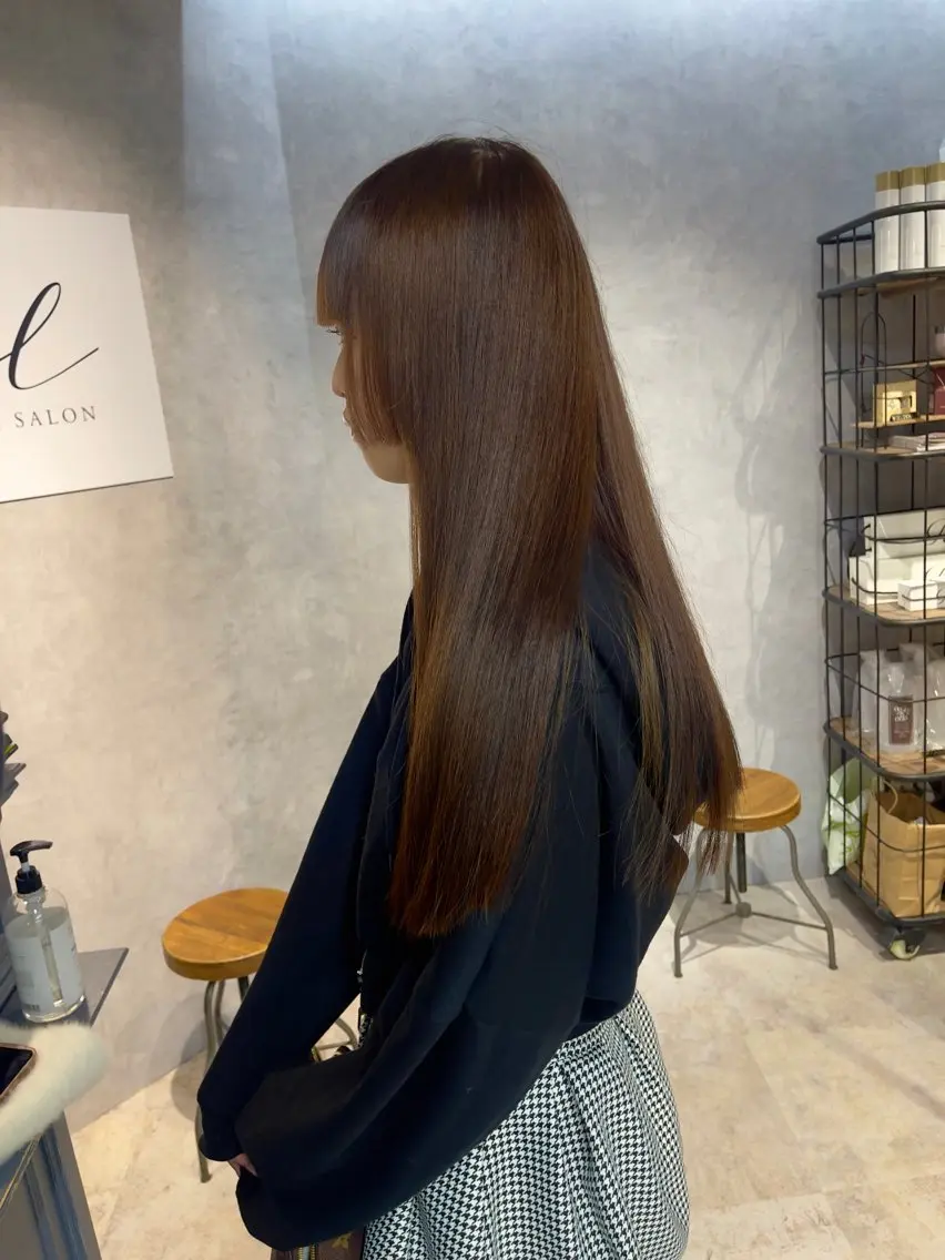 ロング カラー ブリーチ ケアブリーチ ヘアカラー エクステ 福西 洋斗のヘアスタイル