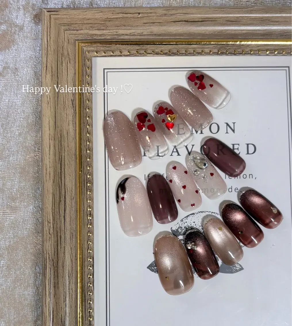 ネイル バレンタイン shimmer nailsのネイルデザイン