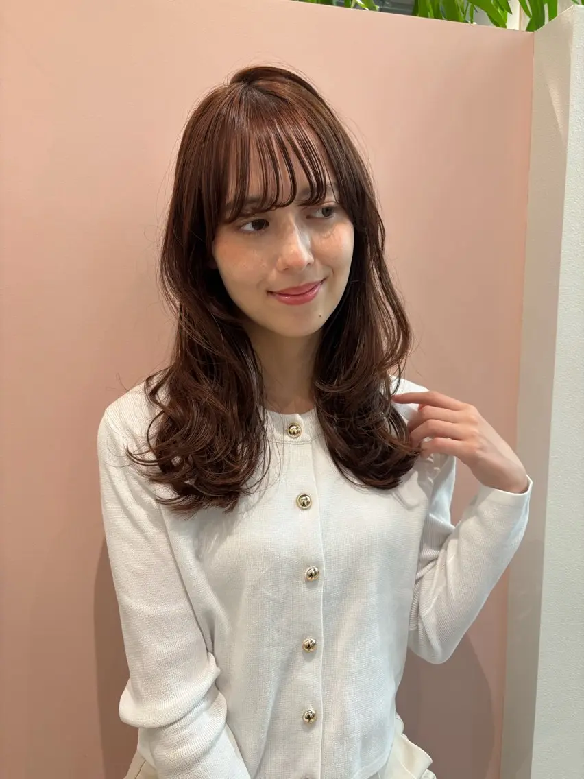 セミロング カラー カット ヘアカラー トリートメント 似合わせ美髪ヘア✨ 天王寺．阿倍野🌈のヘアスタイル