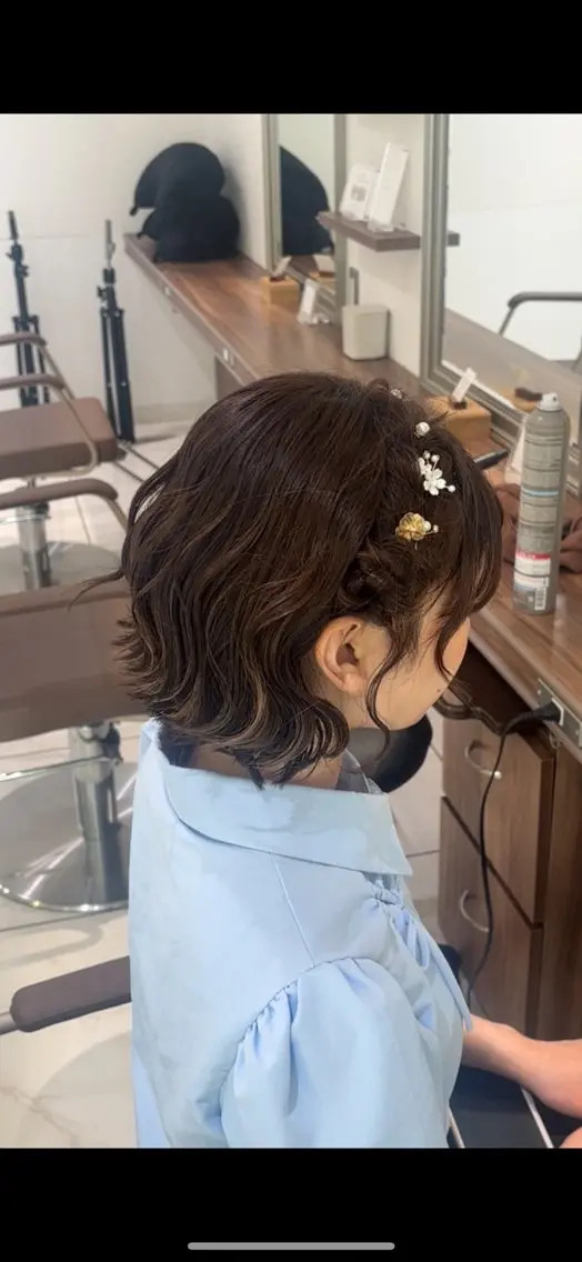 ショート ヘアアレンジ ボブ 顔周りカット ヘアセット Ash桜新町/ Koyuki ❄️のヘアスタイル