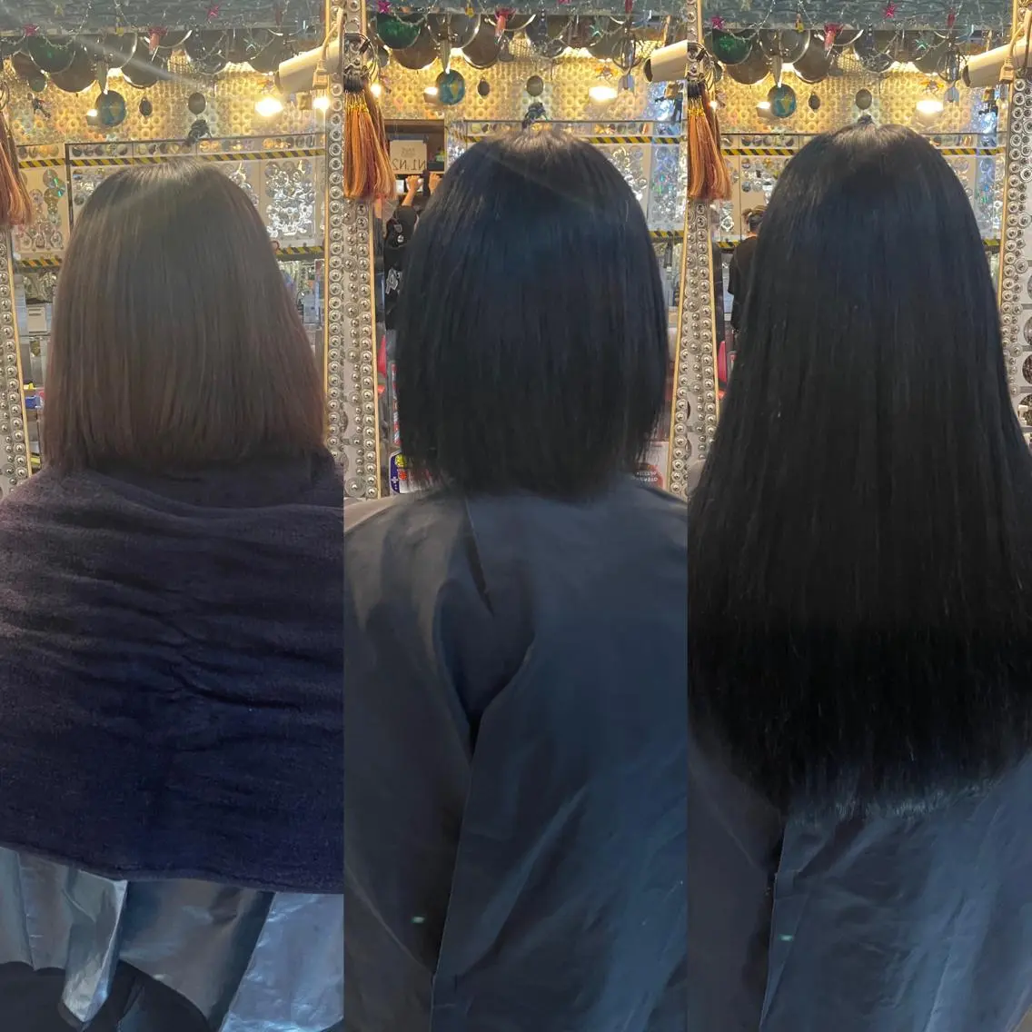 カラー ヘアアレンジ 編み込みエクステ シールエクステ 黒髪 ボブ エクステ 🌈派手髪エクステ ブレイズ🌈ひろとのヘアスタイル